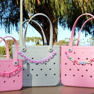 Bogg Baggアクセサリー用のチャンキーチェーンリンク。Boggバッグチェーン。レインボーBoggバッグ装飾チェーンリンク。Boggバッグの美しさ。