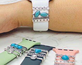 Türkis stapelbar Uhrenarmband-Charms für Apple Watch, Fitbit, iWatch Band Charms, Apple Watch Zubehör, Apple Watch Schmuck