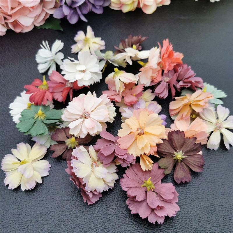 4CM Mini Silk flowers Bulk Artificial Flower heads For Wedding Etsy