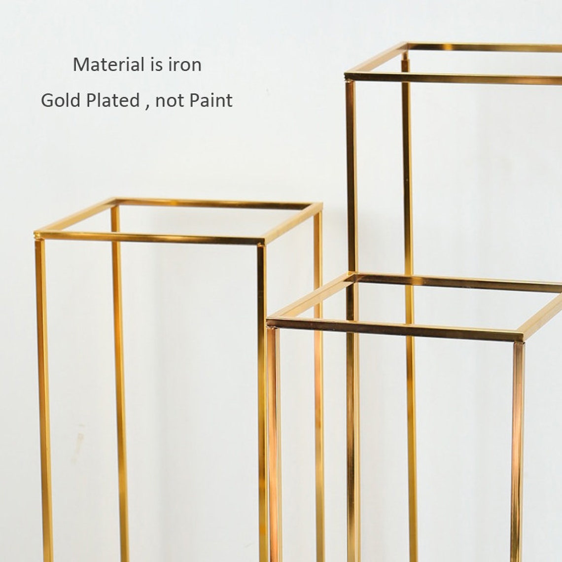 Gold Flower Stand For Wedding Rectangular Table Floral Stands Etsy