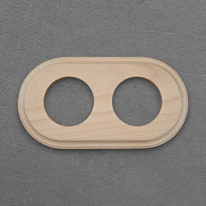 Plaque cadre double en bois naturel, style vintage, montage encastré