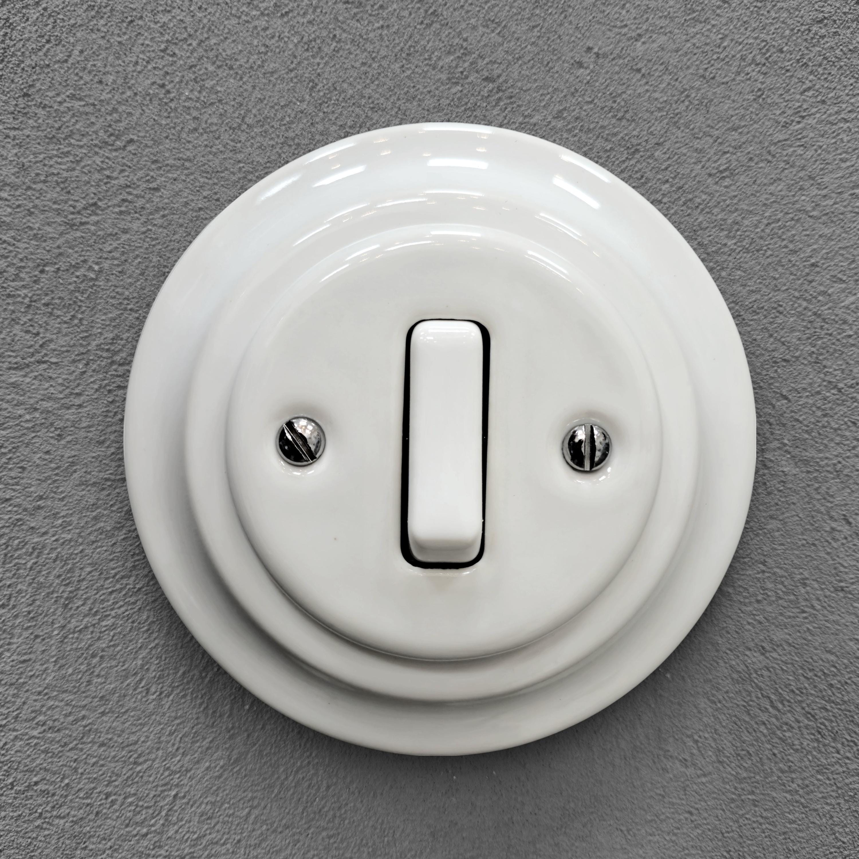 Rocker Slim Light Switch Porcelain Loft Retro 1-gang Two-way