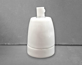 Douille E27 en porcelaine blanche, 45x60 mm, montage suspendu style vintage