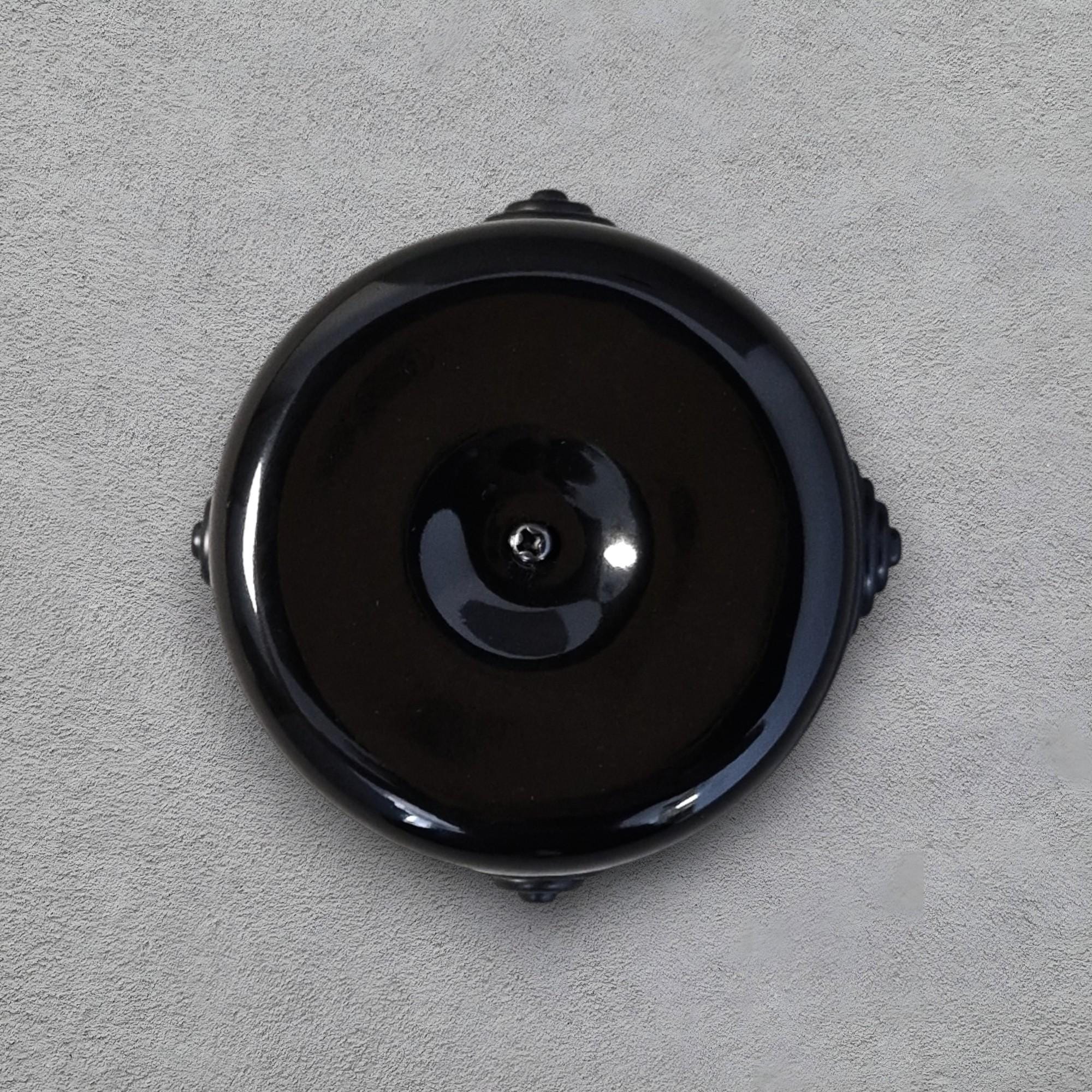 Porcelain Junction Box Loft Retro Vintage Cottage Ceramic Surface Mounting Black