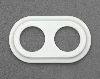 Placa marco doble de porcelana blanca para serie UK, estilo vintage, montaje empotrado