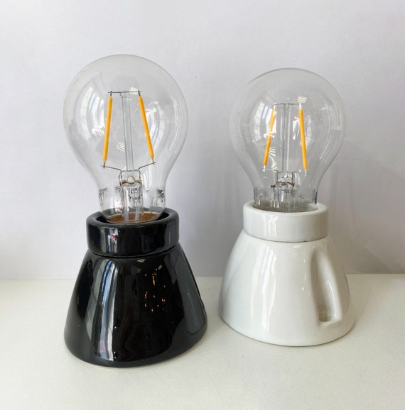 Portalampada In Ceramica Vintage Bianco E27 - Perfetto Per Illuminazione Retrò In Casa E Locali - Foto 5