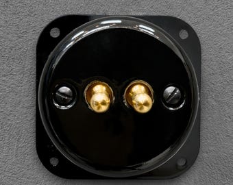 Brytarinsats 2-gångs 2-vägs retro svart porslin vippströmbrytare infälld montering ersättning kärnkomponent elektrisk monteringsdel