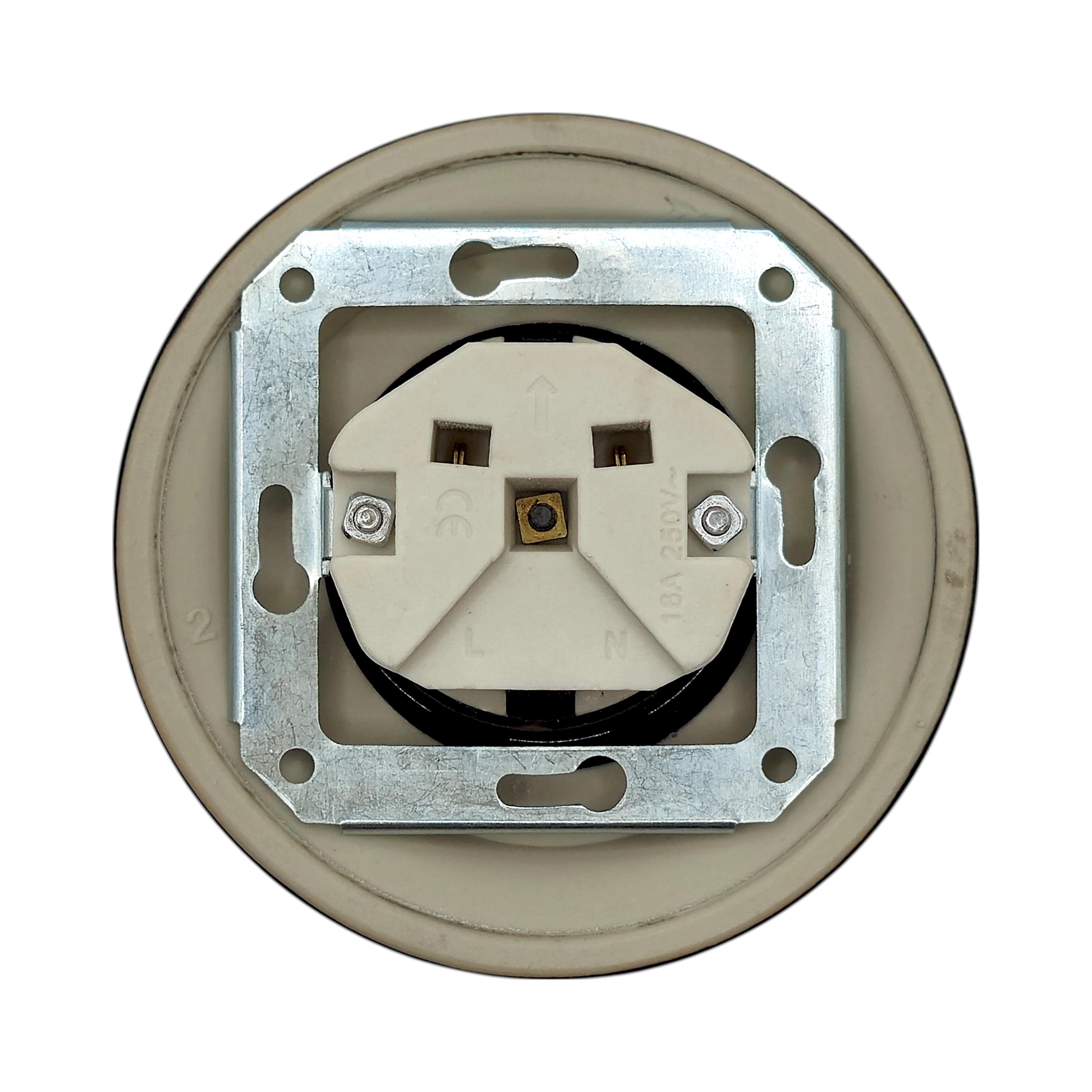Output Socket Type F Black Porcelain Power Socket Type F Schuko German EU Grounded Ceramic ...