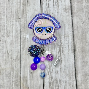 Concha Bread Badge Reel: Glitter Nurse Badge