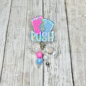 Labor and delivery badge, cute baby feet badge reel, baby nurse badge holder, cute RN badge reel, nurse badge reel, badge holder