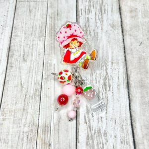 Badgehaspel aardbeienmeisje, schattige badgehaspel aardbeienmeisje, haspel verpleegsterbadge, haspel medische assistent, ID-houder, badgehouder