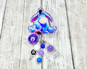 Winnie the Pooh/Eeyore Badge Reel: Perlenbesetzter Ausweishalter