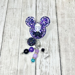 Ursula badge reel, Villain princess Mickey Head badge reel, Disney villain badge reel, nurse badge reel, Mickey Mouse badge reel