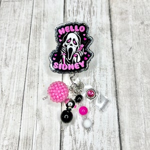 Halloween horror movie mask badge reel, scary mask badge reel, Halloween badge reel, badge reel,