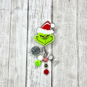 Christmas Grinch Badge reel, Christmas Badge holder, Grinch badge reel, nurse badge reel, medical badge, Christmas badge holder