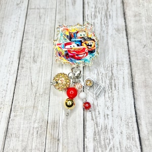 Disney Cars badge reel, car badge reel, nurse badge reel, medical assistant badge reel, ID holder, badge holder
