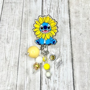 Stitch badge reel, sunflower Stitch badge reel, nurse badge reel, badge reel,