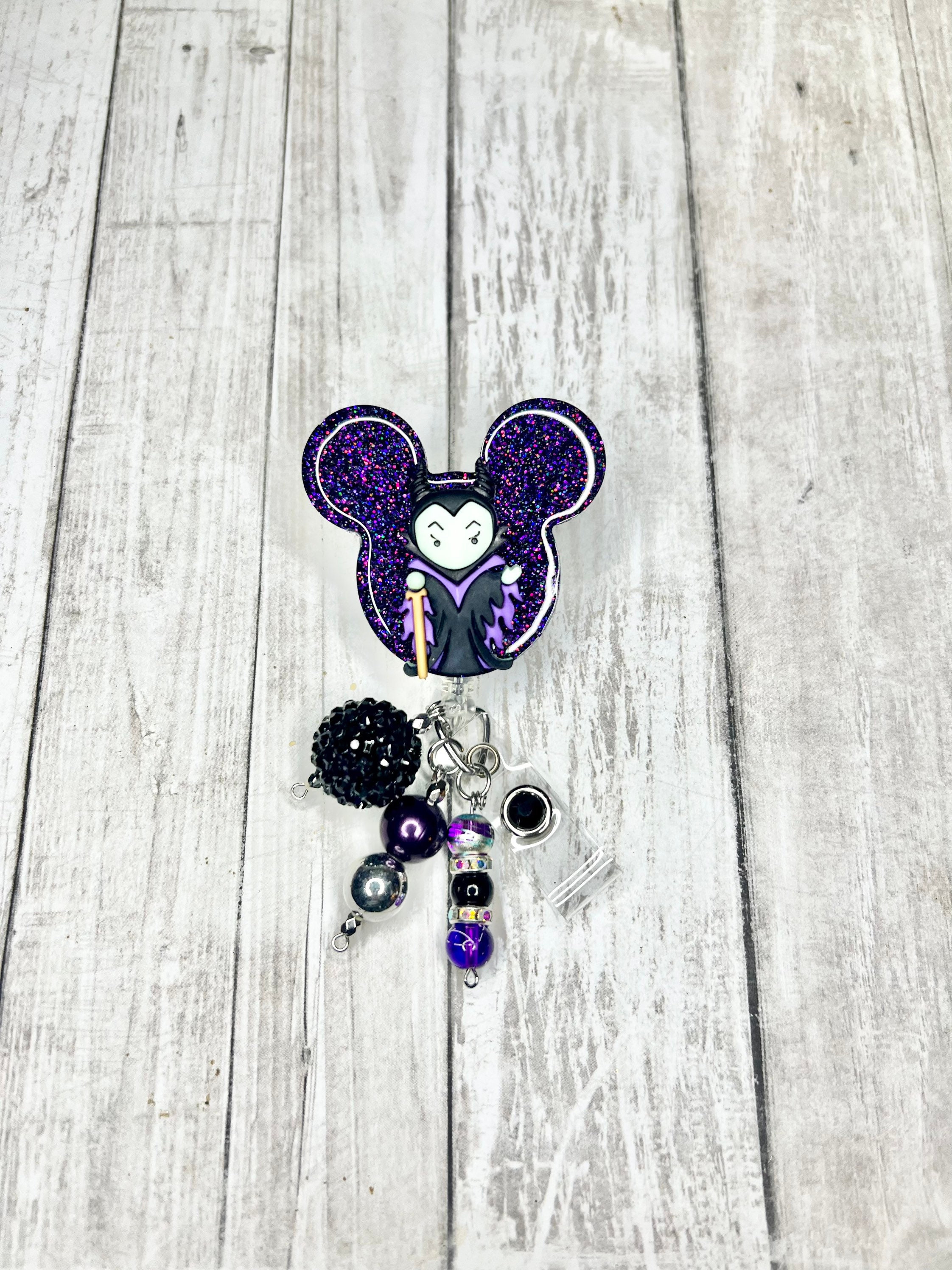 Maleficent Badge Reel, Villain Princess Mickey Head Badge Reel