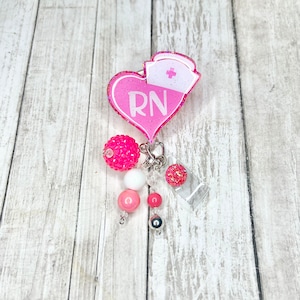 RN Badge reel, red nurse heart badge holder, cute RN badge reel, nurse badge reel, badge holder