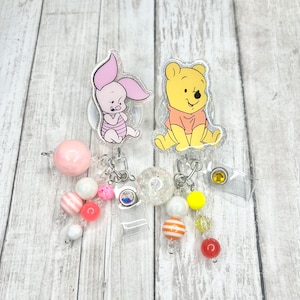 Winnie the Pooh badge reel, Piglet and Pooh badge reel, nurse badge reel, medical assistant badge reel, ID holder, badge holder