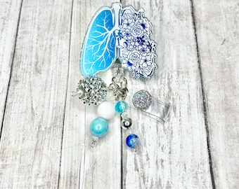 Lungs badge reel, floral lungs badge reel, nurse badge reel, nurse badge reel, ID holder, badge holder