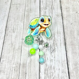 Bobine de badge tortue, bobine de badge tortue scintillante, bobine de badge infirmière, bobine de badge animal,