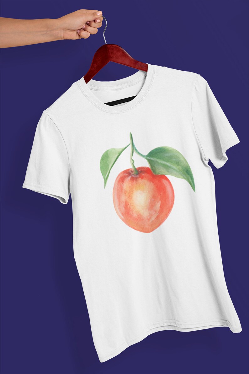 Peach T-shirt Design Graphic Tee Food Shirt Fruit Print | Etsy