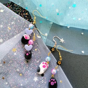 tiny paw earrings