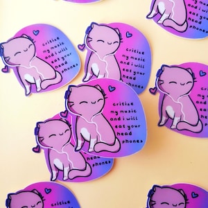 music kitty sticker