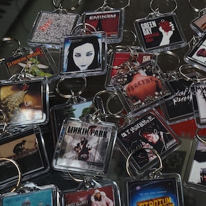 Album Artwork Music Art Keychain | Chain | Hanger | Pendent (2- Sided Front and Back) for keyrings, bags backpack, purses, lanyard, & more