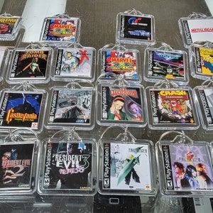 Playstation PS1 Game Art Video Game Keychain | Chain | Hanger | Pendent (2-Sided Front and Back) backpack travel bag purse lanyard keyring