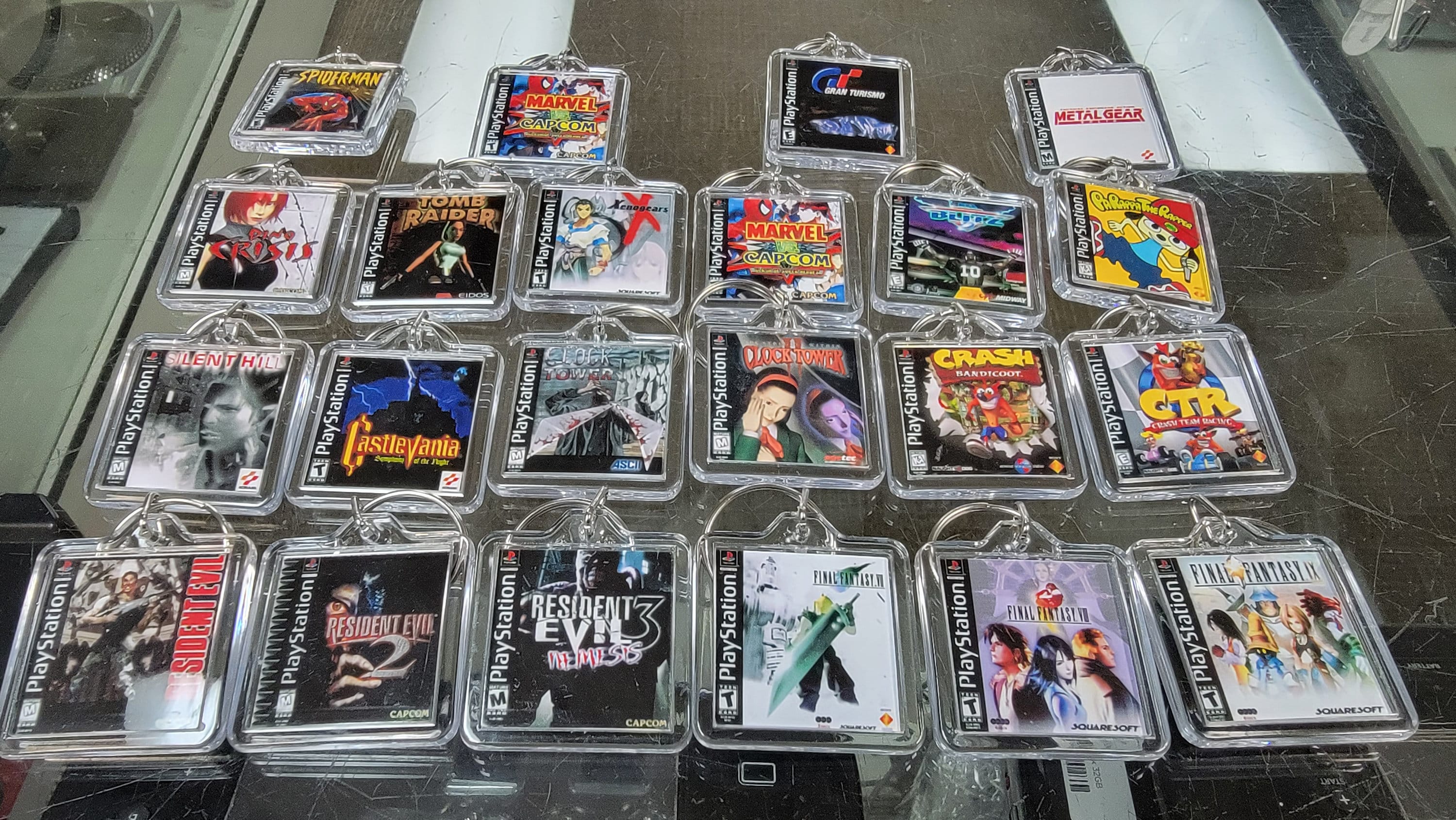 Playstation PS1 Game Art Video Game Keychain | Chain | Hanger