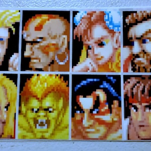 Street Fighter II Character Select Stickers Set of 8 2&quot; tall