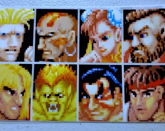 Street Fighter II Character Select Stickers Set of 8 2" tall