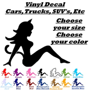 Prachtige Catgirl-sticker voor auto's, vrachtwagens, SUV's en meer – schattig, grillig ontwerp voor het personaliseren van je rit! Cadeau-idee weerbestendig