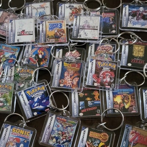 Gameboy Advance GBA Game Art Video Game Keychain | Chain | Hanger | Pendent (2-Sided Front and Back) for backpack travel bag purse lanyard