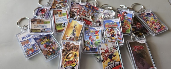 Nintendo Wii Game Art Video Game Keychain | Chain | Hanger | Pendent (2- Sided Front and Back) for backpack travel bag purse lanyard keyring