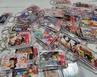 Nintendo 64 N64 Game Art Video Game Keychain | Chain | Hanger | Pendent (2-Sided Front and Back) backpack travel bag purse lanyard keyring