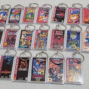 Sega Genesis Game Art Video Game Keychain | Chain | Hanger | Pendent (2- Sided Front and Back) for backpack travel bag purse lanyard keyring