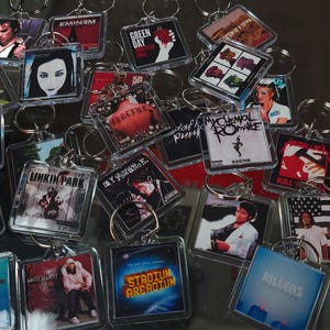 Album Artwork Music Art Keychain | Chain | Hanger | Pendent (2- Sided Front and Back) for keyrings, bags backpack, purses, lanyard, & more