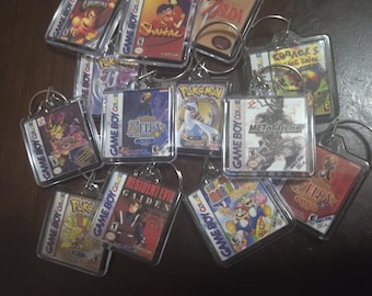 Gameboy Color GBC Game Art Video Game Keychain | Chain | Hanger | Pendent (2- Sided Front and Back) for backpack bag purse lanyard keyring