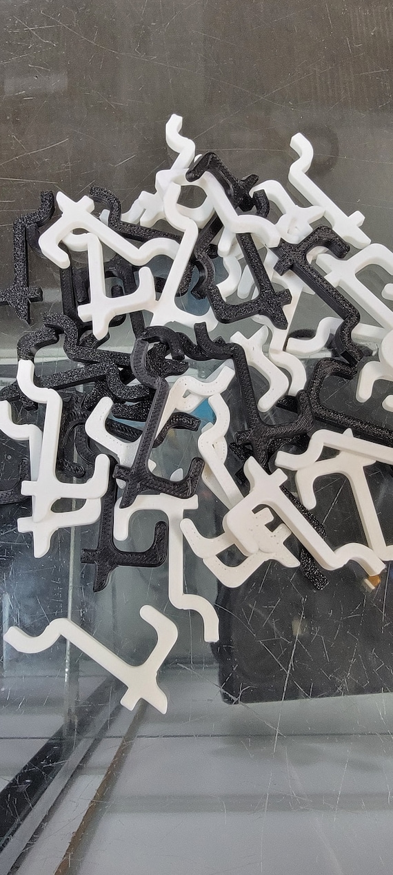 25/50 Pack Pegboard Hooks 1 11/16" 42.8mm Ganola Hooks hangers Garage Retail Display case convention Skadis custom colors available