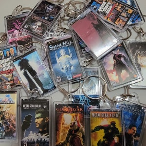Playstation Portable PSP Game Art Video Game Chaveiro | Corrente | Cabide | Pingente (frente e verso dos dois lados) mochila bolsa de viagem bolsa cordão