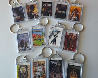 Playstation 5 PS5 Game Art Video Game Keychain | Chain | Hanger | Pendent (2- Sided Front and Back) for backpack travel bag purse lanyard