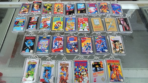 Nintendo NES Game Art Video Game Keychain | Chain | Hanger | Pendent (2- Sided Front and Back) for backpack travel bag purse lanyard keyring
