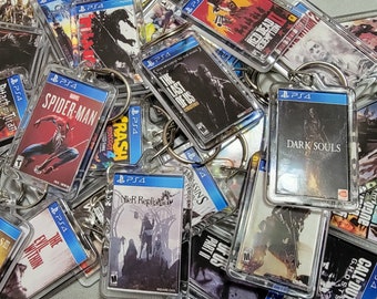 Playstation 4 PS4 Game Art Video Game Keychain | Chain | Hanger | Pendent (2- Sided Front and Back) for backpack travel bag purse lanyard