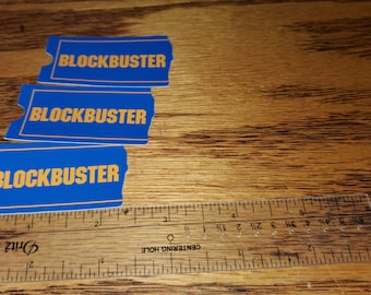 3x Blockbuster Stickers - Waterproof 2.5" Long