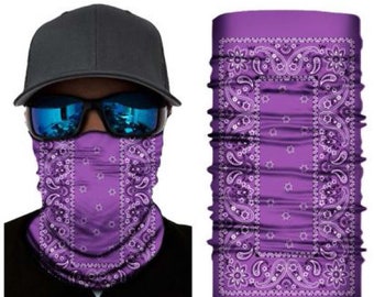 Pañuelo para el cuello, pasamontañas, bufanda, diadema, deporte, unisex, color negro, azul, morado y rojo