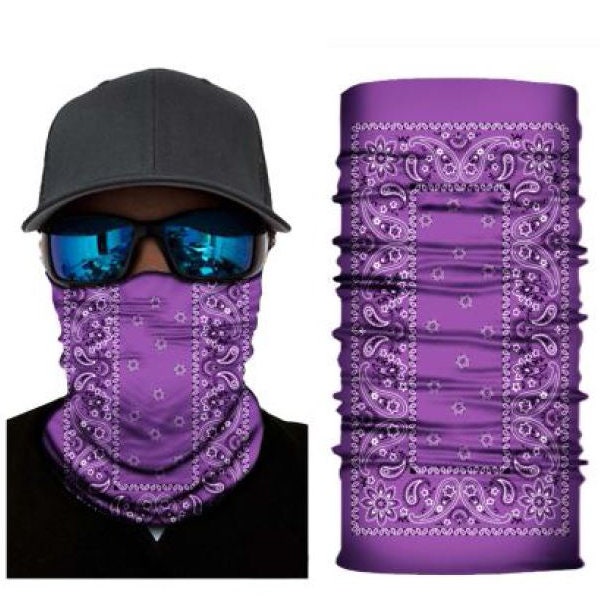 Black Blue Purple Red - Bandana Face Mask Balaclava Neck Gaiter Scarf for Men and Women Headband Athletic Sport Unisex Dust Shield