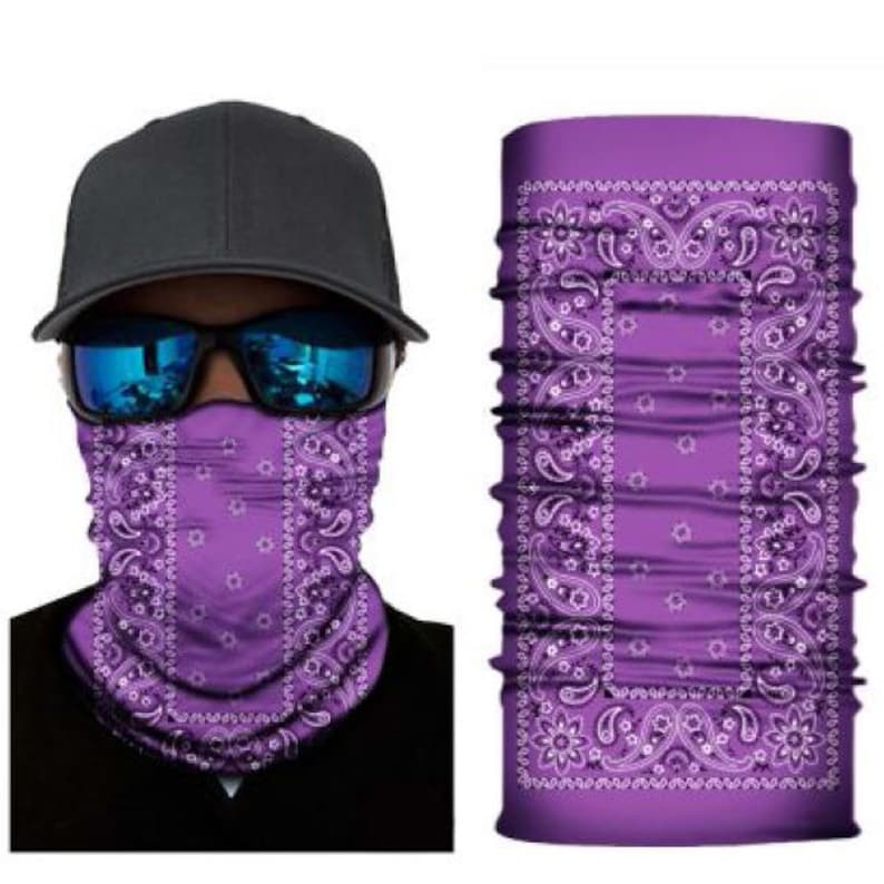 Black Blue Purple Red - Bandana Face Mask Balaclava Neck Gaiter Scarf ...